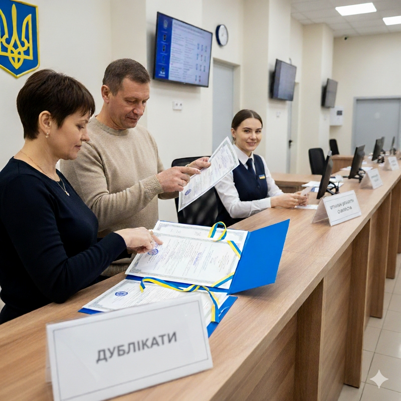 Отримання дублікатів свідоцтв про народження, шлюб, смерть для проставлення апостилю